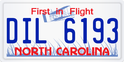 NC license plate DIL6193