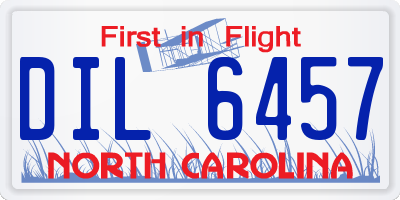 NC license plate DIL6457