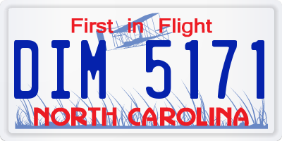 NC license plate DIM5171