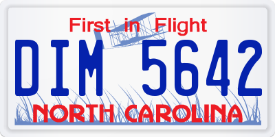 NC license plate DIM5642
