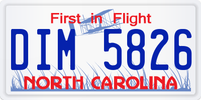 NC license plate DIM5826