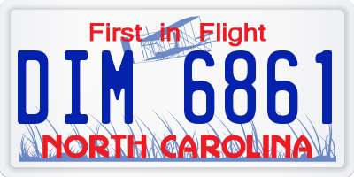 NC license plate DIM6861
