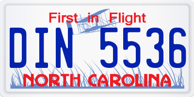 NC license plate DIN5536