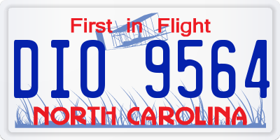 NC license plate DIO9564