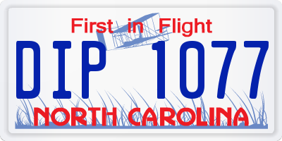 NC license plate DIP1077