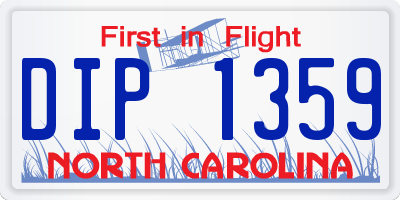 NC license plate DIP1359