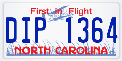 NC license plate DIP1364