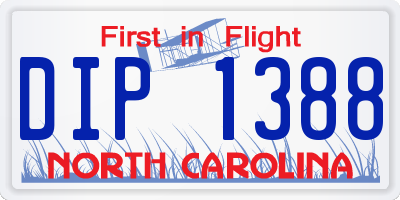 NC license plate DIP1388