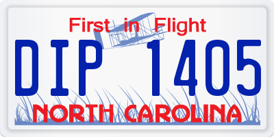 NC license plate DIP1405