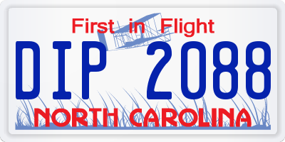 NC license plate DIP2088
