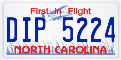 NC license plate DIP5224
