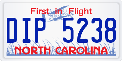 NC license plate DIP5238
