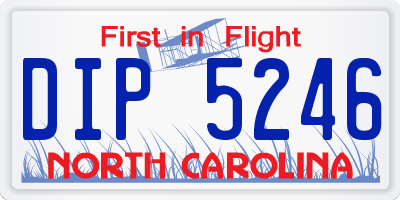 NC license plate DIP5246