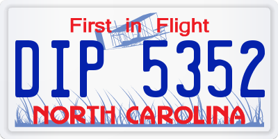 NC license plate DIP5352