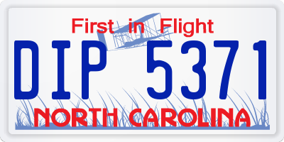 NC license plate DIP5371