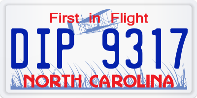 NC license plate DIP9317