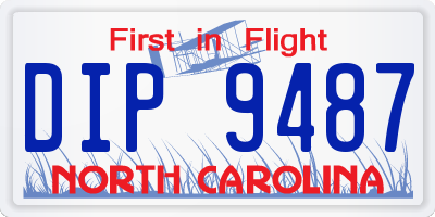 NC license plate DIP9487