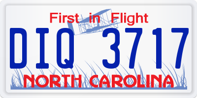 NC license plate DIQ3717