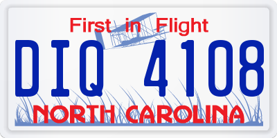 NC license plate DIQ4108