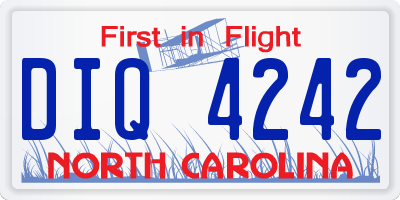 NC license plate DIQ4242