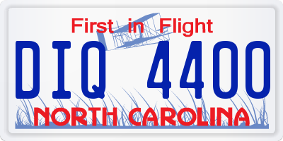 NC license plate DIQ4400