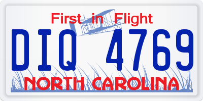 NC license plate DIQ4769