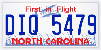 NC license plate DIQ5479