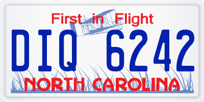 NC license plate DIQ6242