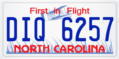 NC license plate DIQ6257