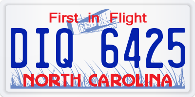 NC license plate DIQ6425