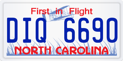 NC license plate DIQ6690