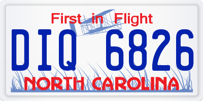NC license plate DIQ6826