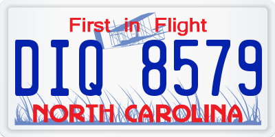 NC license plate DIQ8579