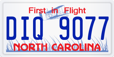 NC license plate DIQ9077