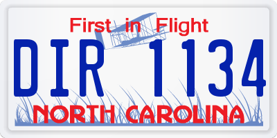 NC license plate DIR1134