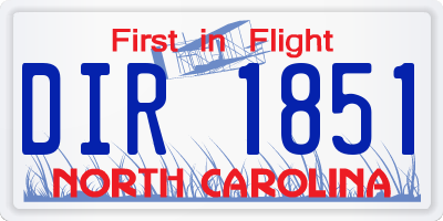 NC license plate DIR1851
