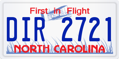 NC license plate DIR2721