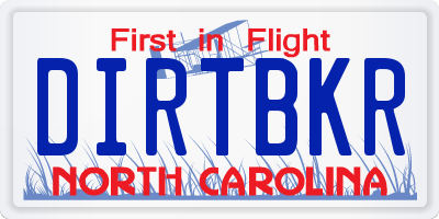 NC license plate DIRTBKR