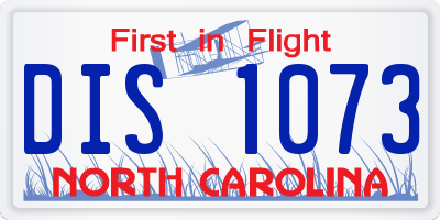 NC license plate DIS1073