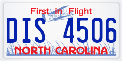 NC license plate DIS4506