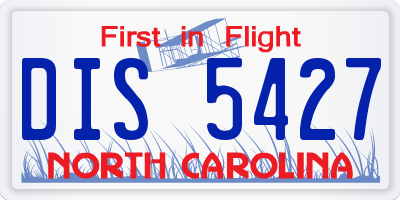NC license plate DIS5427