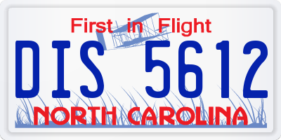 NC license plate DIS5612