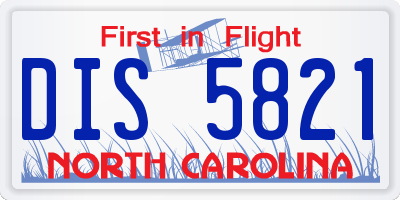 NC license plate DIS5821