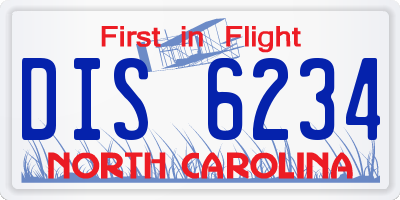 NC license plate DIS6234