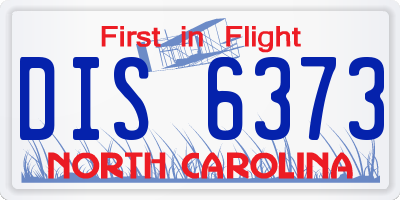 NC license plate DIS6373