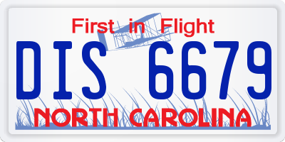 NC license plate DIS6679