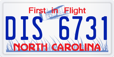 NC license plate DIS6731