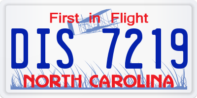 NC license plate DIS7219