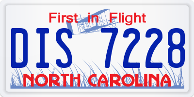NC license plate DIS7228