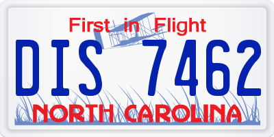 NC license plate DIS7462